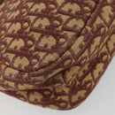 Christian Dior Trotter Canvas Shoulder Bag Red Gold Auth 193066-14