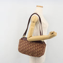 Christian Dior Trotter Canvas Shoulder Bag Red Gold Auth 193066-19
