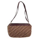 Christian Dior Trotter Canvas Shoulder Bag Red Gold Auth 193066-13