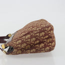 Christian Dior Trotter Canvas Shoulder Bag Red Gold Auth 193066-4