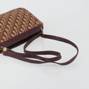 Christian Dior Trotter Canvas Shoulder Bag Red Gold Auth 193066-7