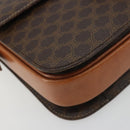 CELINE Macadam Canvas Horse Carriage Bag PVC Leather Brown Gold Auth 193067-11