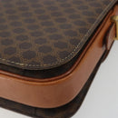 CELINE Macadam Canvas Horse Carriage Bag PVC Leather Brown Gold Auth 193067-12