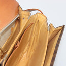 CELINE Macadam Canvas Horse Carriage Bag PVC Leather Brown Gold Auth 193067-19