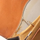 CELINE Macadam Canvas Horse Carriage Bag PVC Leather Brown Gold Auth 193067-24