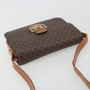 CELINE Macadam Canvas Horse Carriage Bag PVC Leather Brown Gold Auth 193067-6