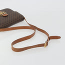 CELINE Macadam Canvas Horse Carriage Bag PVC Leather Brown Gold Auth 193067-7