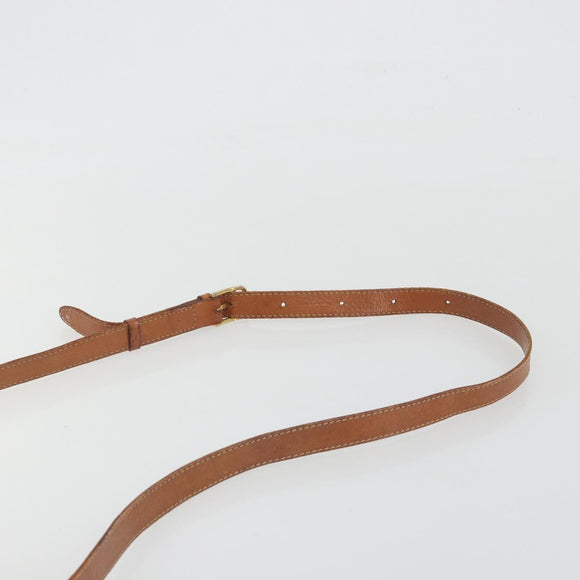 CELINE Macadam Canvas Horse Carriage Bag PVC Leather Brown Gold Auth 193067