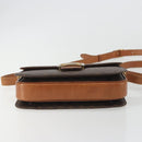 CELINE Macadam Canvas Horse Carriage Bag PVC Leather Brown Gold Auth 193067-9