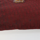 Christian Dior Trotter Canvas Shoulder Bag Red Gold Auth 193068-6