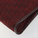Christian Dior Trotter Canvas Shoulder Bag Red Gold Auth 193068-15