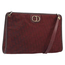 Christian Dior Trotter Canvas Shoulder Bag Red Gold Auth 193068-1