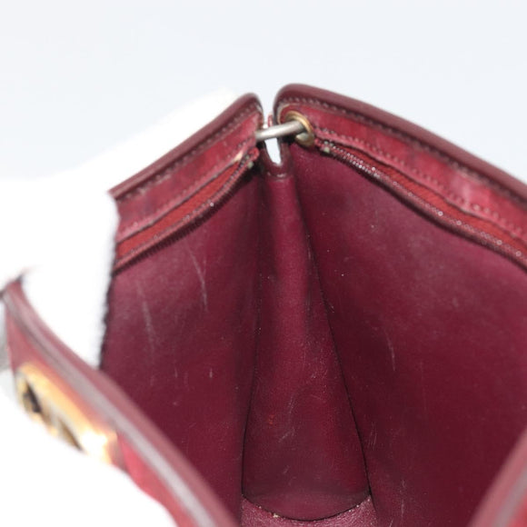 Christian Dior Trotter Canvas Shoulder Bag Red Gold Auth 193068