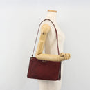 Christian Dior Trotter Canvas Shoulder Bag Red Gold Auth 193068-21