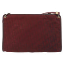 Christian Dior Trotter Canvas Shoulder Bag Red Gold Auth 193068-2
