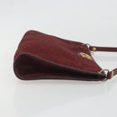 Christian Dior Trotter Canvas Shoulder Bag Red Gold Auth 193068-3