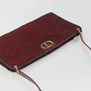 Christian Dior Trotter Canvas Shoulder Bag Red Gold Auth 193068-7