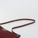 Christian Dior Trotter Canvas Shoulder Bag Red Gold Auth 193068-9