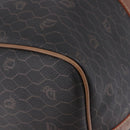 Christian Dior Honeycomb Canvas Boston Bag PVC Black Gold Auth 193070-14