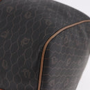 Christian Dior Honeycomb Canvas Boston Bag PVC Black Gold Auth 193070-15