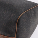 Christian Dior Honeycomb Canvas Boston Bag PVC Black Gold Auth 193070-9