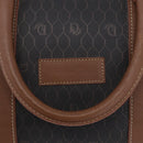Christian Dior Honeycomb Canvas Boston Bag PVC Black Gold Auth 193070-17
