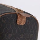 Christian Dior Honeycomb Canvas Boston Bag PVC Black Gold Auth 193070-11