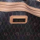 Christian Dior Honeycomb Canvas Boston Bag PVC Black Gold Auth 193070-18
