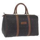 Christian Dior Honeycomb Canvas Boston Bag PVC Black Gold Auth 193070-1