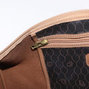 Christian Dior Honeycomb Canvas Boston Bag PVC Black Gold Auth 193070-21