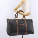 Christian Dior Honeycomb Canvas Boston Bag PVC Black Gold Auth 193070-23