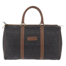 Christian Dior Honeycomb Canvas Boston Bag PVC Black Gold Auth 193070-13