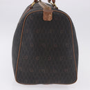 Christian Dior Honeycomb Canvas Boston Bag PVC Black Gold Auth 193070-3