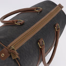 Christian Dior Honeycomb Canvas Boston Bag PVC Black Gold Auth 193070-6