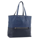 Miu Miu Tote Bag Leather Navy Silver Auth 193071-1
