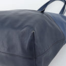 Miu Miu Tote Bag Leather Navy Silver Auth 193071-10