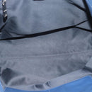 Miu Miu Tote Bag Leather Navy Silver Auth 193071-17