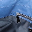 Miu Miu Tote Bag Leather Navy Silver Auth 193071-20