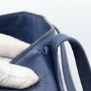 Miu Miu Tote Bag Leather Navy Silver Auth 193071-25