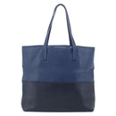 Miu Miu Tote Bag Leather Navy Silver Auth 193071-3