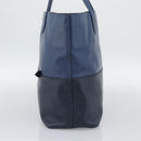 Miu Miu Tote Bag Leather Navy Silver Auth 193071-5