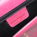 Salvatore Ferragamo Vala Shoulder Bag Leather Pink Gold Auth 193072-12