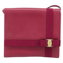Salvatore Ferragamo Vala Shoulder Bag Leather Pink Gold Auth 193072-13