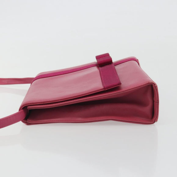 Salvatore Ferragamo Vala Shoulder Bag Leather Pink Gold Auth 193072