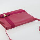 Salvatore Ferragamo Vala Shoulder Bag Leather Pink Gold Auth 193072-6
