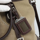 PRADA Hand Bag Canvas Leather 2way Beige Silver Auth 193073V-16