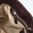 PRADA Hand Bag Canvas Leather 2way Beige Silver Auth 193073V-21
