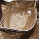 PRADA Hand Bag Canvas Leather 2way Beige Silver Auth 193073V-22
