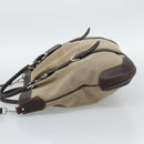 PRADA Hand Bag Canvas Leather 2way Beige Silver Auth 193073V-4