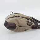 PRADA Hand Bag Canvas Leather 2way Beige Silver Auth 193073V-5
